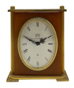 LeCoultre Art Deco gilt Brass Onyx Alarm Clock Box