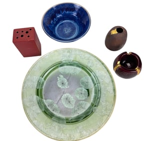 Studio Crafted Art Pottery Vase Charger Plate Bowl
