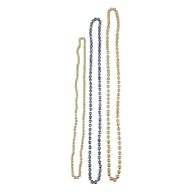 Saltwater Cultured Akoya Pearl Necklaces 3pc LOT