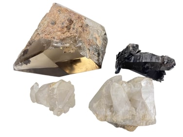 Clear and Smoky Quartz Crystal Specimens 4pc. LOT