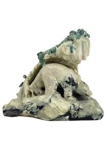Hand Carved Natural Stone Bear Landscape Sculpture