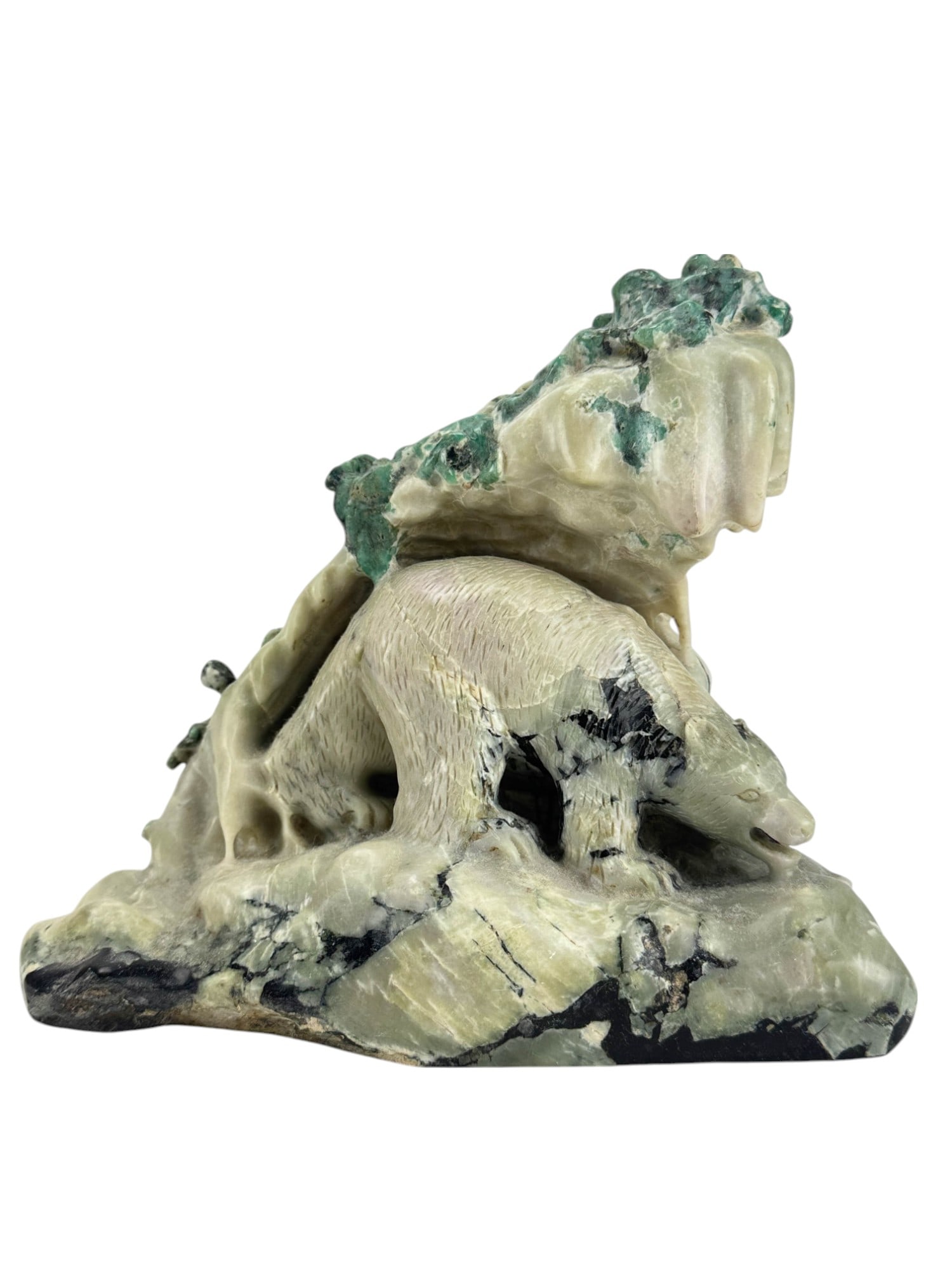 Hand Carved Natural Stone Bear Landscape Sculpture (1 of 3)