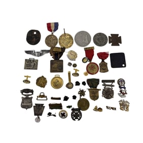 Military Fraternal Civic Badge Pins Medal LOT 30+