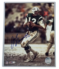 SIGNED Joe Namath NY Jets NFL Football Photo 8x10