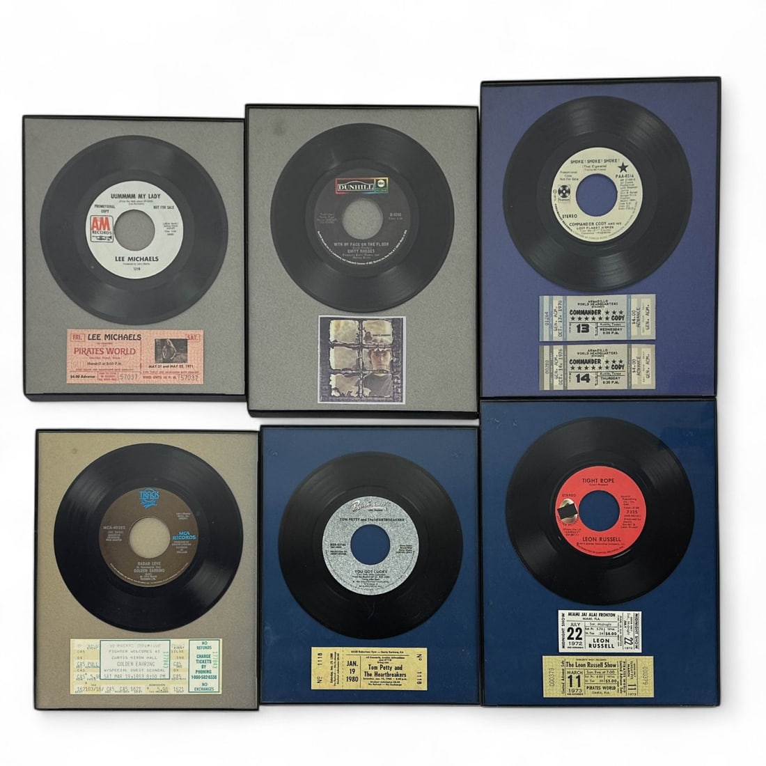 Tom Petty Leon Russell 45RPM Vinyl Ticket Stub 6pc (1 of 7)