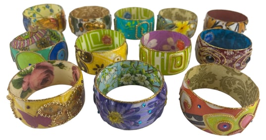 Iris Designs Costume Jewelry Lot of Twelve Bangles