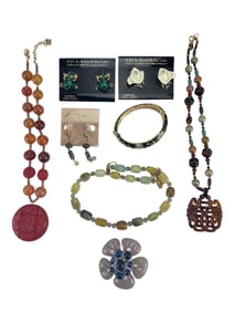 Kenneth Jay Lane Eight Pc Designer Costume Jewelry