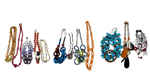 Designer Runway Style Chunky Lot of 12 Necklaces