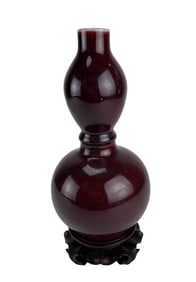 Chinese Oxblood Sang De Boeuf Double Gourd Vase