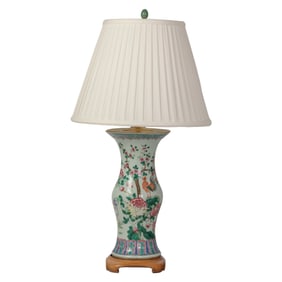 Chinese Famille Rose Porcelain Baluster Form Lamp