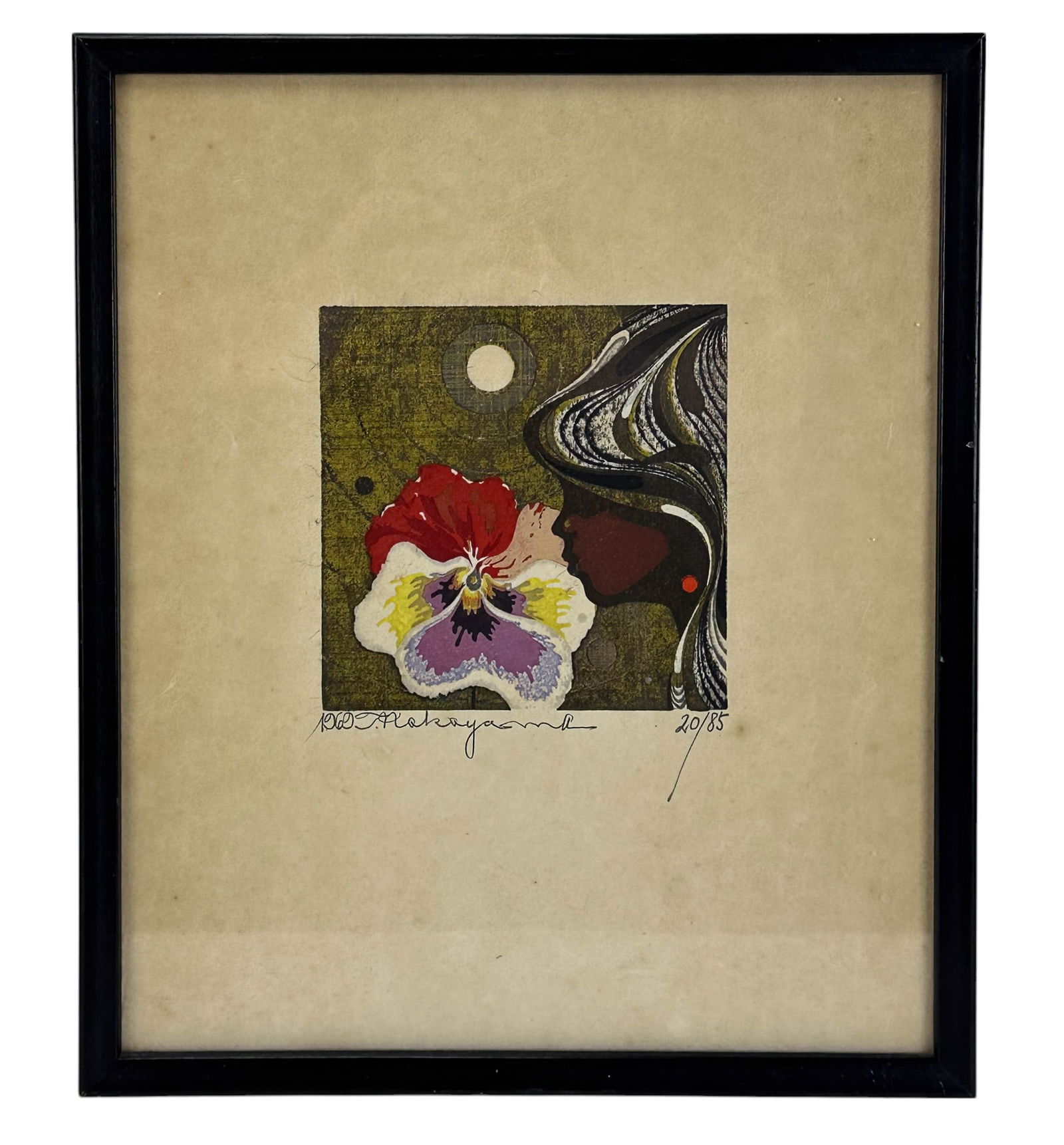 Tadashi Nakayama 1927-2014 Colored Woodblock Print (1 of 4)