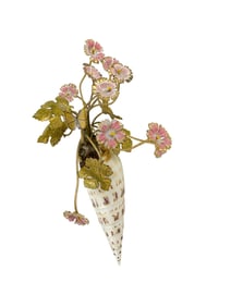 Jane Hutcheson Style Enamel Floral Shell Sculpture