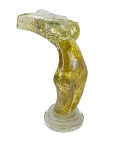 Murano Gold Flecked Glass Female Torso Sculpture