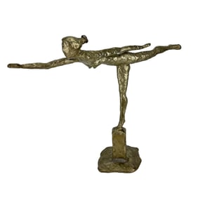 Modernist Bronze Ballet Dancer Sculpture SIGNED