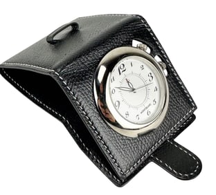 Montblanc Swiss Made Leather Travel Alarm Clock