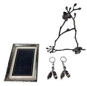 Michael Aram Picture Frame w/ Stand & Keychain LOT