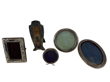 Antique Sterling Silver Photo Picture Frames 5pc