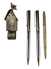 Jewish Judaica Spice Tower & Tiffany Co Pens 4pc