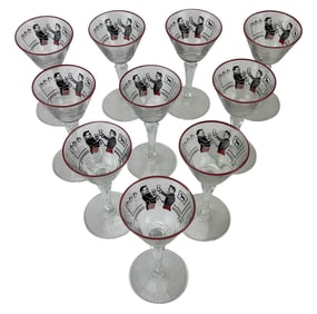 10 Libbey Pickwick Dickens Barware Cordial Glasses