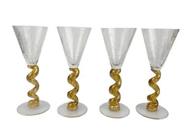 Union Street Spiral Gold Bar Barware Wine Goblets