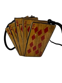 Timmy Woods Beverly Hills Wood Poker Handbag Purse