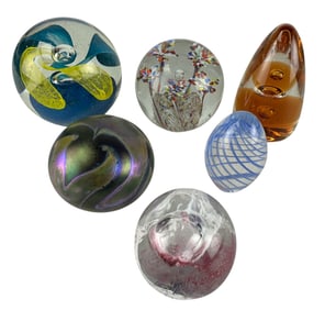 Eickholt Wedgwood Murano Glass Paperweight 6pc LOT