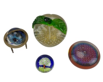 Burch Simpson Murano Vetrati Signed Paperweight 4p