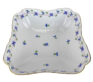 Herend Porcelain Blue Garland 10" Serving Bowl