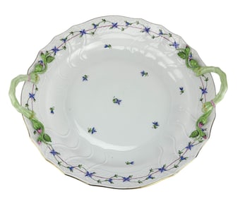 Herend Blue Garland Porcelain Chop Plate Platter