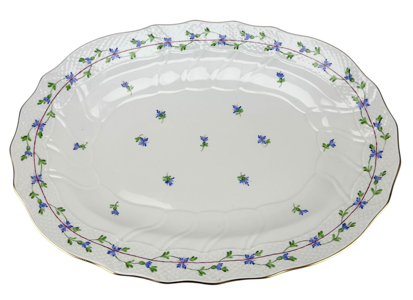 Herend Blue Garland Porcelain Large Oval Platter (1 of 5)