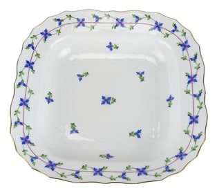 Herend Blue Garland Porcelain Square Serving Bowl