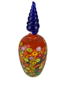 Mad Art Glass Millefiori Ovoid 9" Perfume Bottle