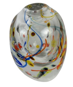 Ursa Major Cased Millefiori Lampwork Glass Vase