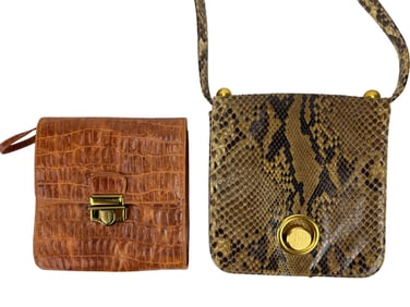 Sacha & MarroquÃn Gator Snakeskin Shoulder Bag 2pc