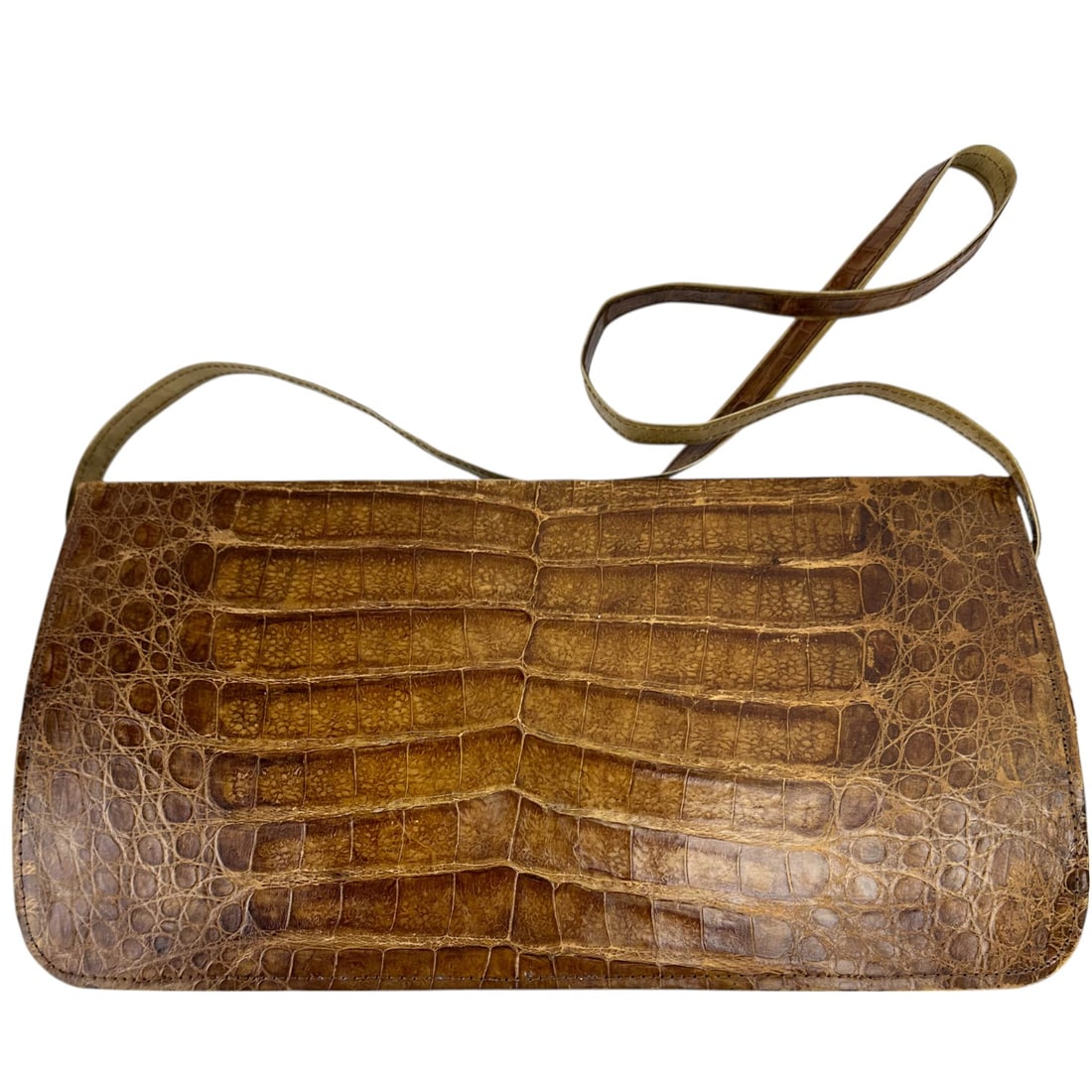 Harrods Lizard Embossed & Gator Leather Purse Bag (1 of 6)