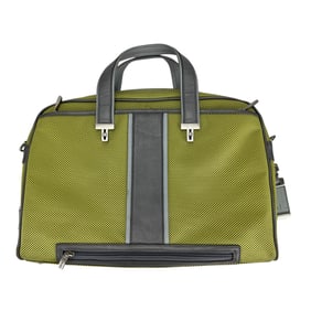 Tumi Olive Green Nylon & Gray Leather Laptop Case