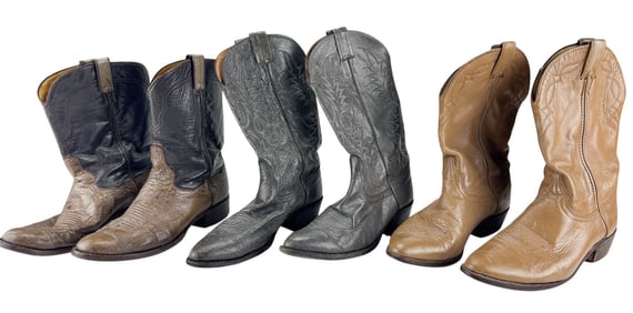Tony Lama Nocona Leather Western Cowboy Boots 3 PR