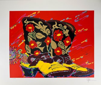 Kim Yoakum 20th C Cowboy Boots LE Serigraph SIGNED
