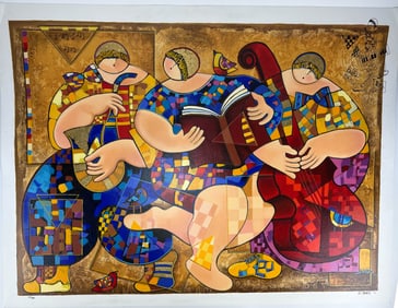 Dorit Levi b1952 Modern Abstract Colored Serigraph