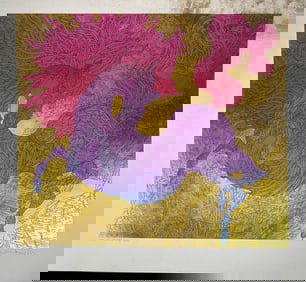 Guillaume Azoulay b1949 Colored Serigraph Print