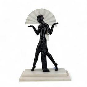 Art Deco Bronze Nude Dancer Desk Lamp after Guerbe