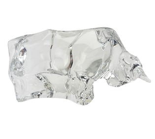 Baccarat Crystal Bison Buffalo Glass Sculpture
