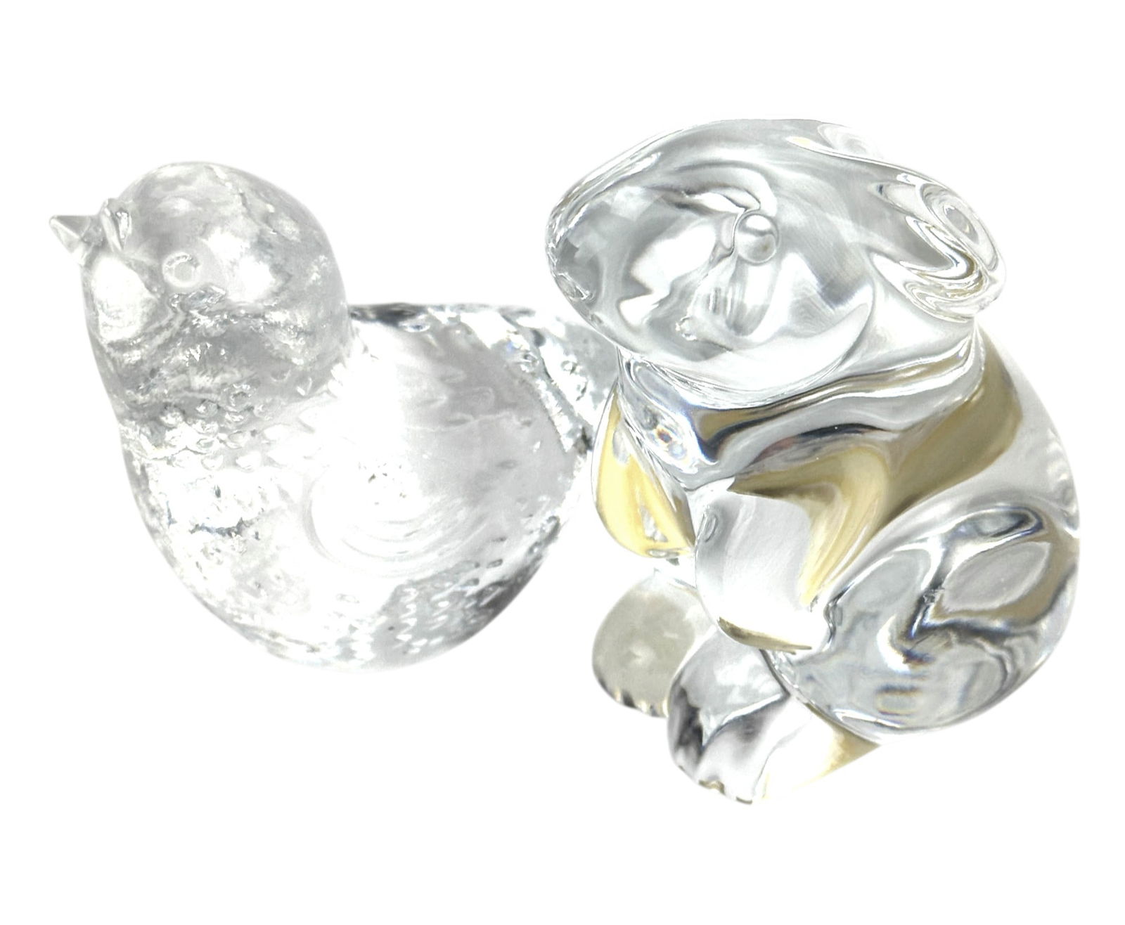 Baccarat Crystal Chick Bird Bunny Rabbit Figurine (1 of 3)