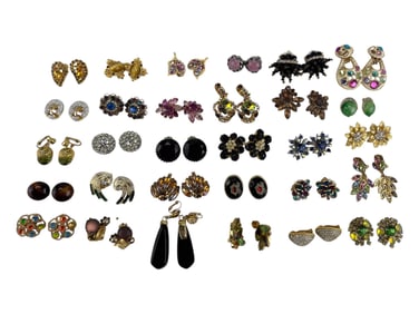 Rhinestone Statement Costume Jewelry Earrings 30pr