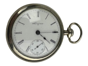 Elgin Silverode Open Face Pocket Watch Movement