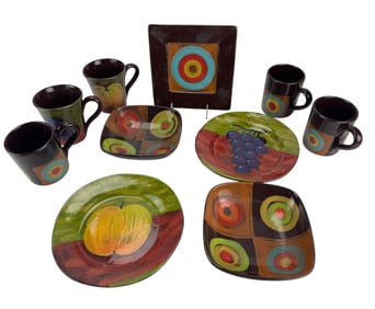 Vietri Italy Painted Ceramic Plate Mug Bowl 10pc