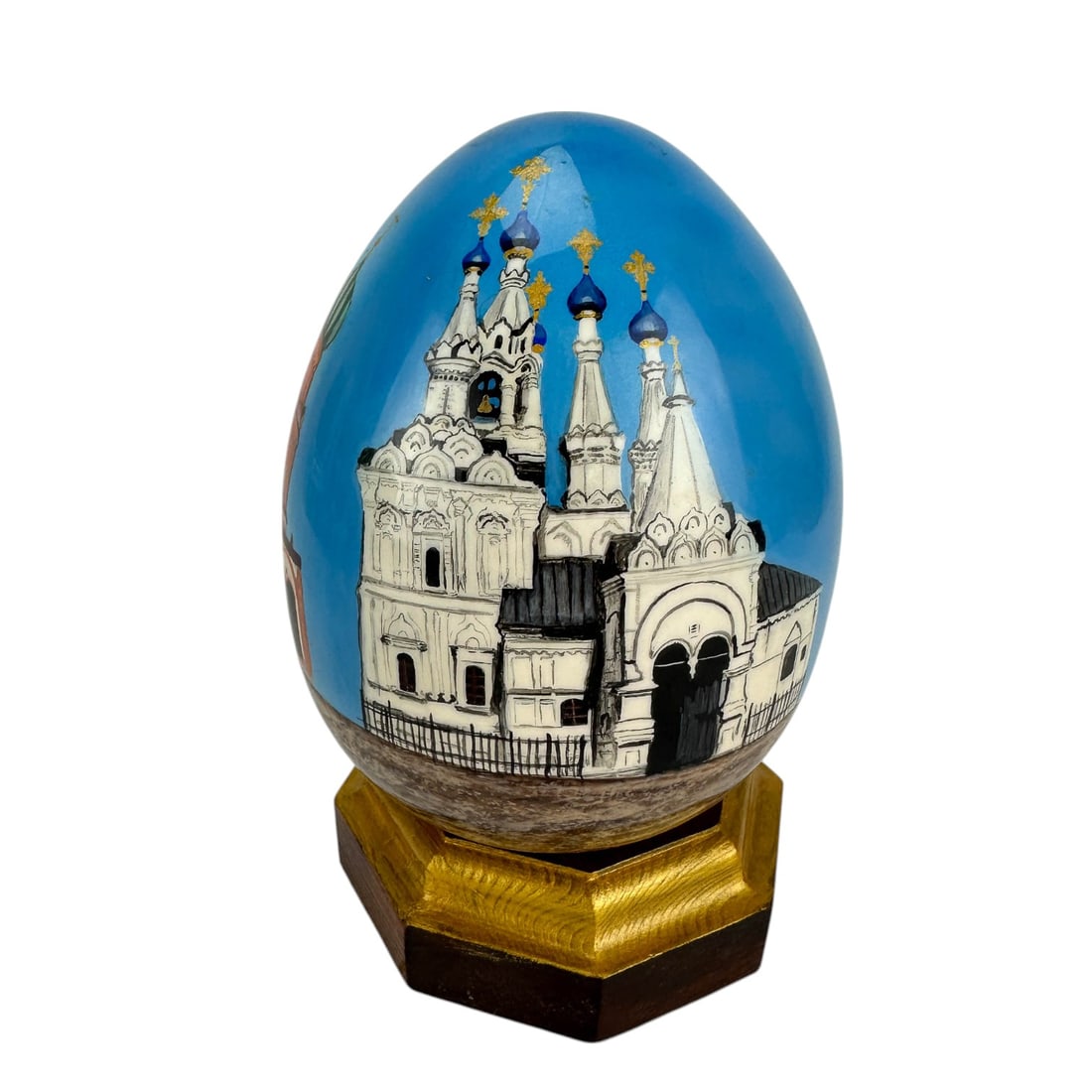 Russian Painted Architectural Large Ceramic Egg (1 of 3)