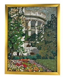 White House S. Portico Stone Mosaic Panel SIGNED