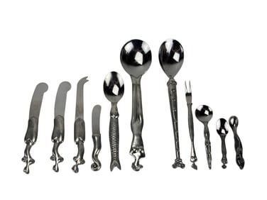 Carrol Boyes Aluminum Stainless Flatware 11pc LOT