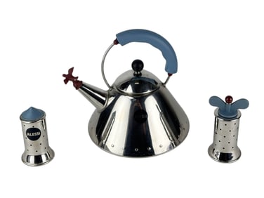 Alessi Michael Graves Tea Kettle Salt Pepper Mill